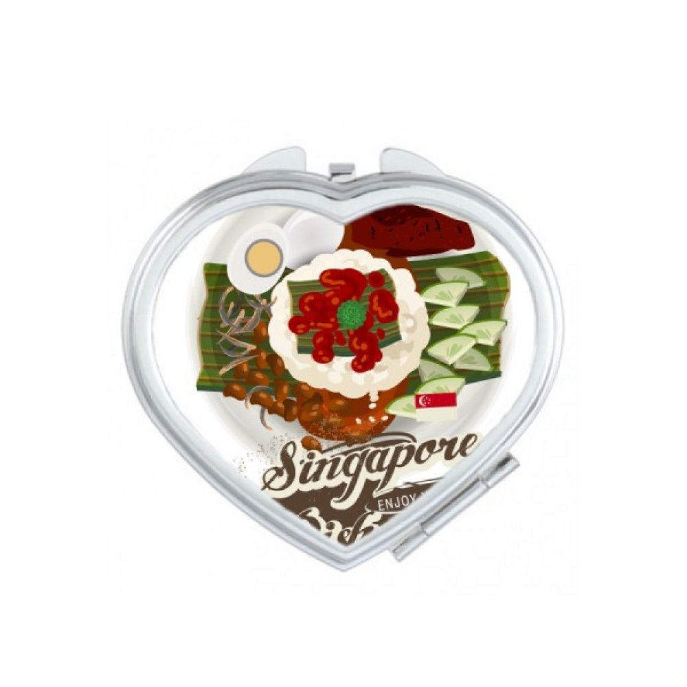 Miroir de maquillage Singapour cœur mignon petit cadeau portable