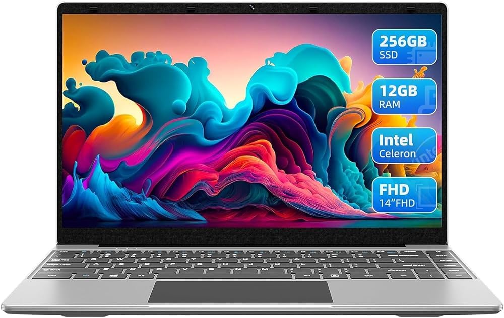 jumper PC Portatile 14 Pollice Full HD, 12GB DDR4 256GB SSD, Processori quad core Computer Portatile, Bluetooth4.0, 1920 * 1080, 2.4G/5G WiFi, Type-C, Mini HDMI, Grigio
