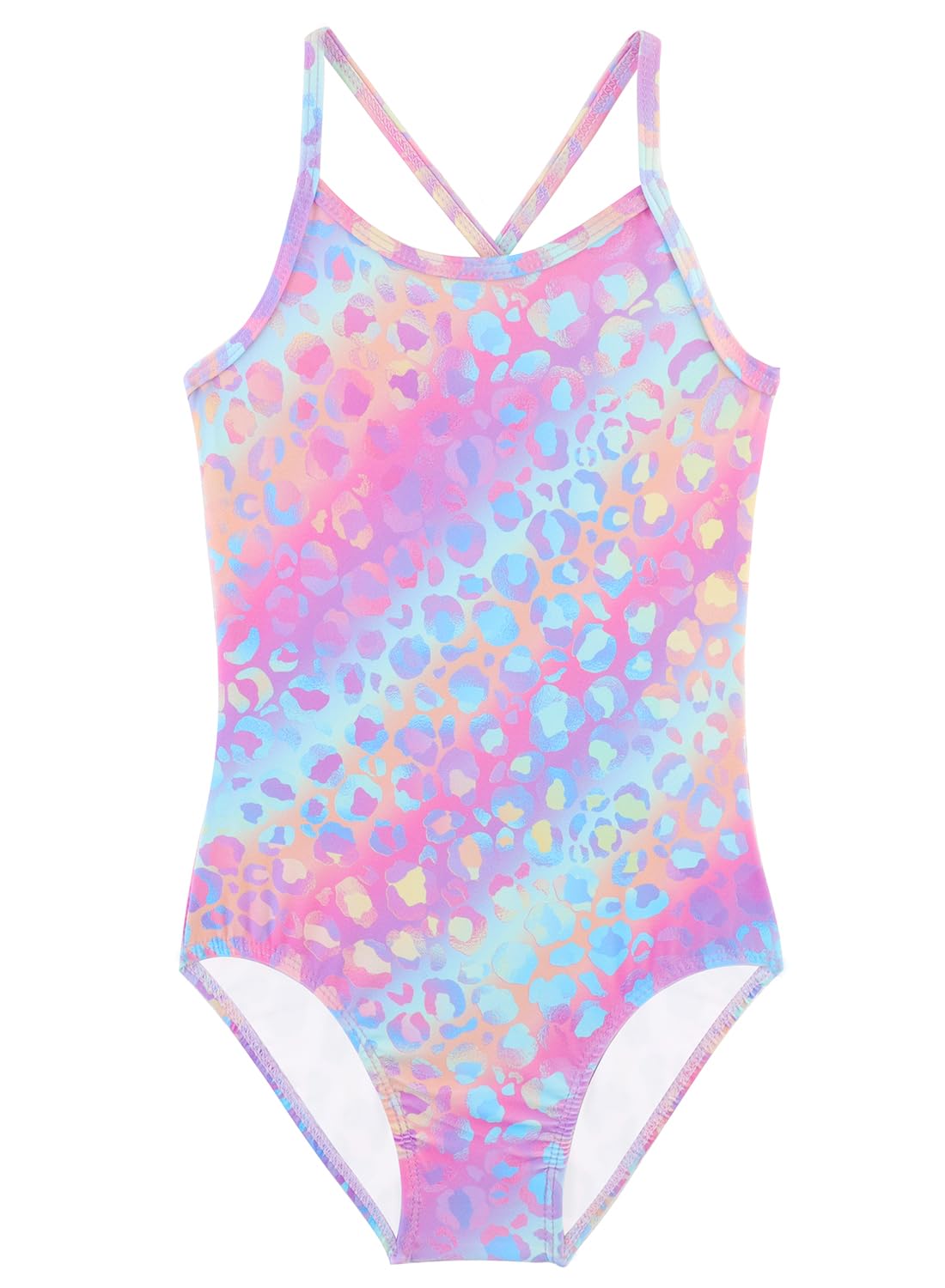 Girls One Piece Swimsuits Summer UPF 50+ Quick Dry Beach Bathing Suit Cross Shoulder Strap Swimwear 2-10 Years