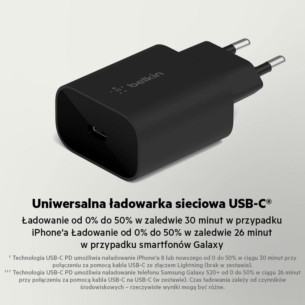 Belkin BoostCharge 25W-wandlader met PPS (USB-C Power Delivery, snellader voor iPhone, Samsung, Galaxy Tab, iPad en meer)