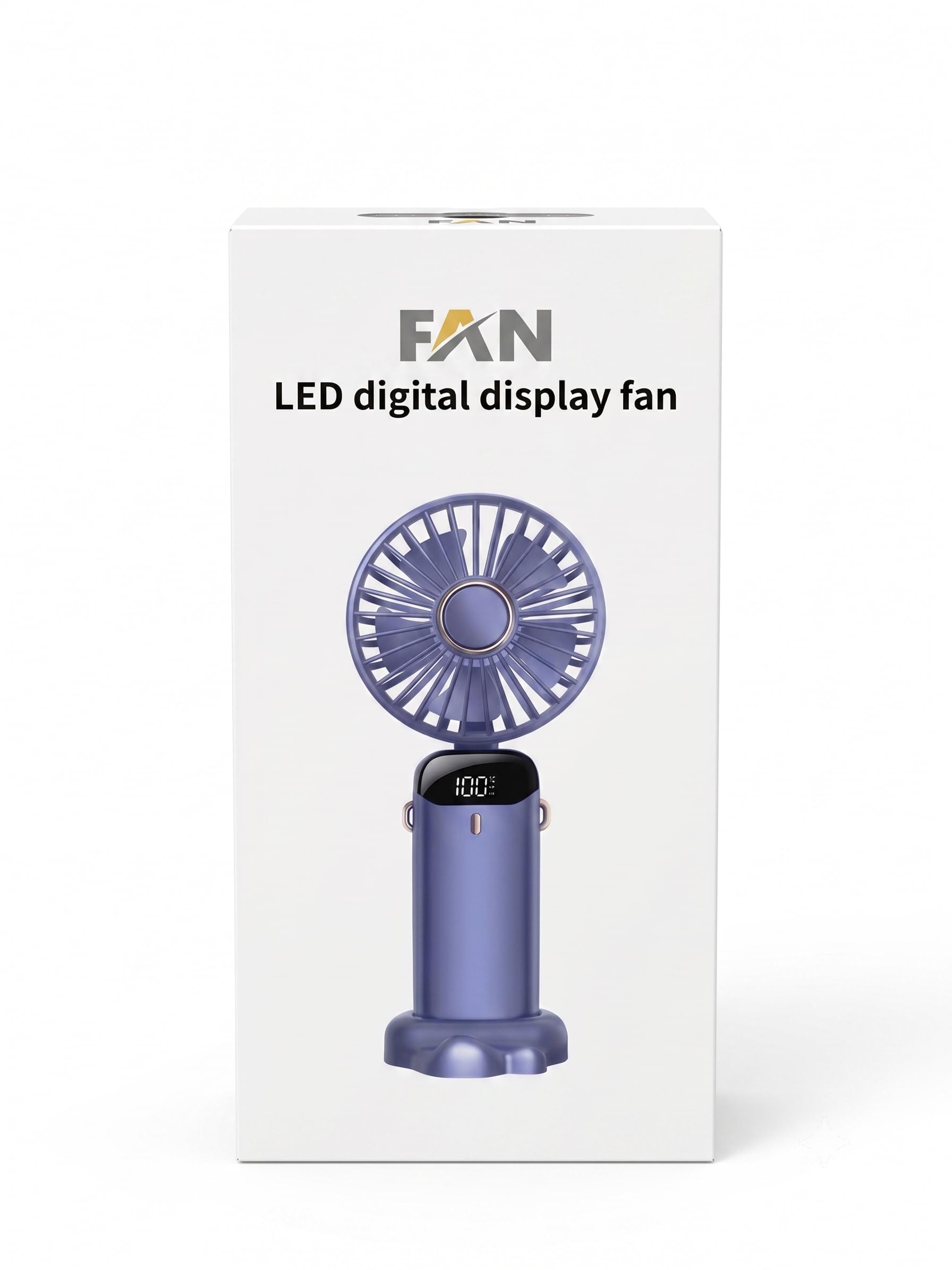 Portable Handheld Fan with LED Digital Display, 3-in-1 Mini Desk Fan and Neck Fan, Rechargeable Battery Operated Small Personal Fan with Phone Holder Base and Lanyard for Travel, Office, Home-image-44