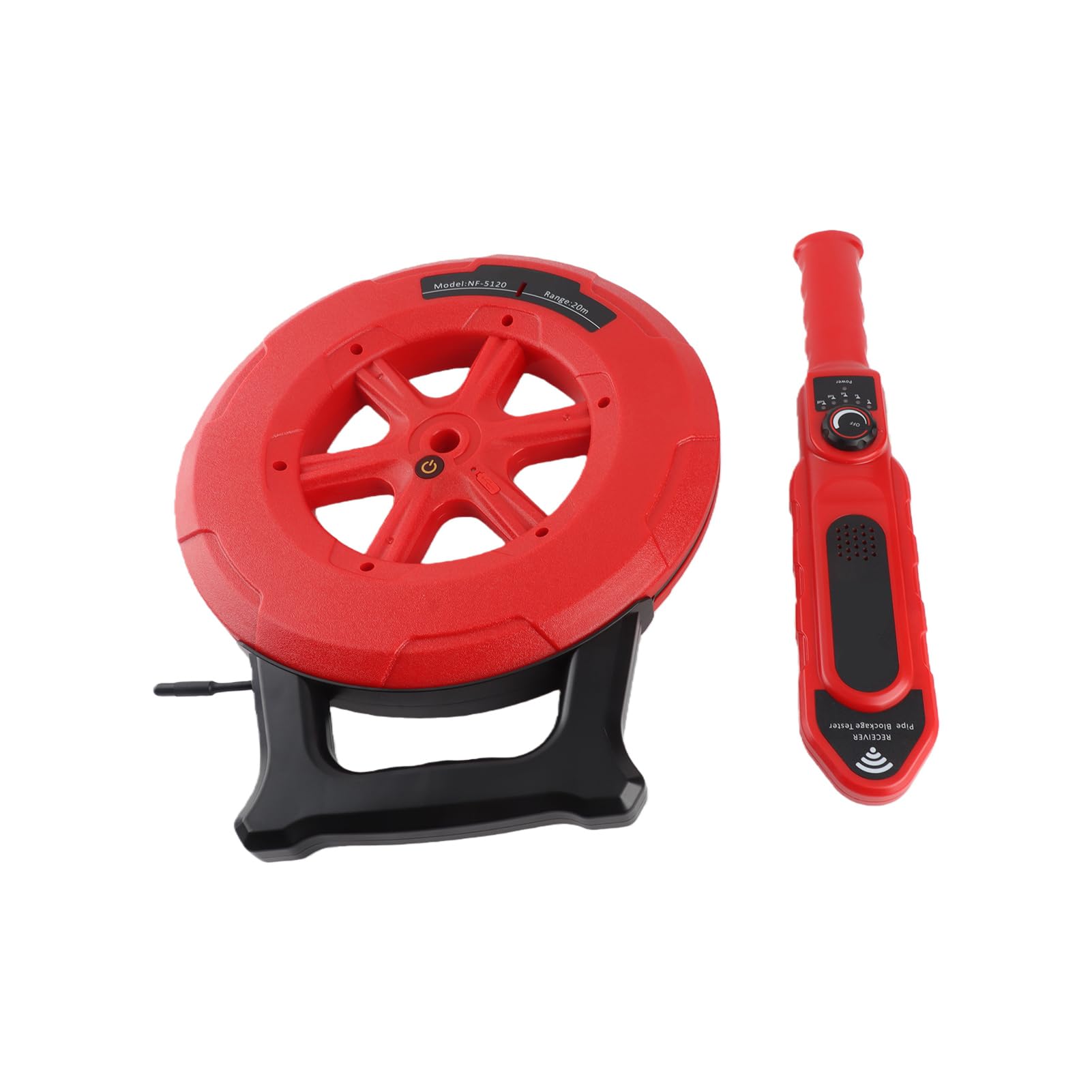 FTVOGUE Herramienta de Diagnóstico de Bloqueo de Tuberías, Escáner de Bloqueo de Tuberías Resistente Al Agua IP67, Sensibilidad Ajustable de 300 Hz, Alarma de Señal Fuerte para Fontaneros, (NF-5120)