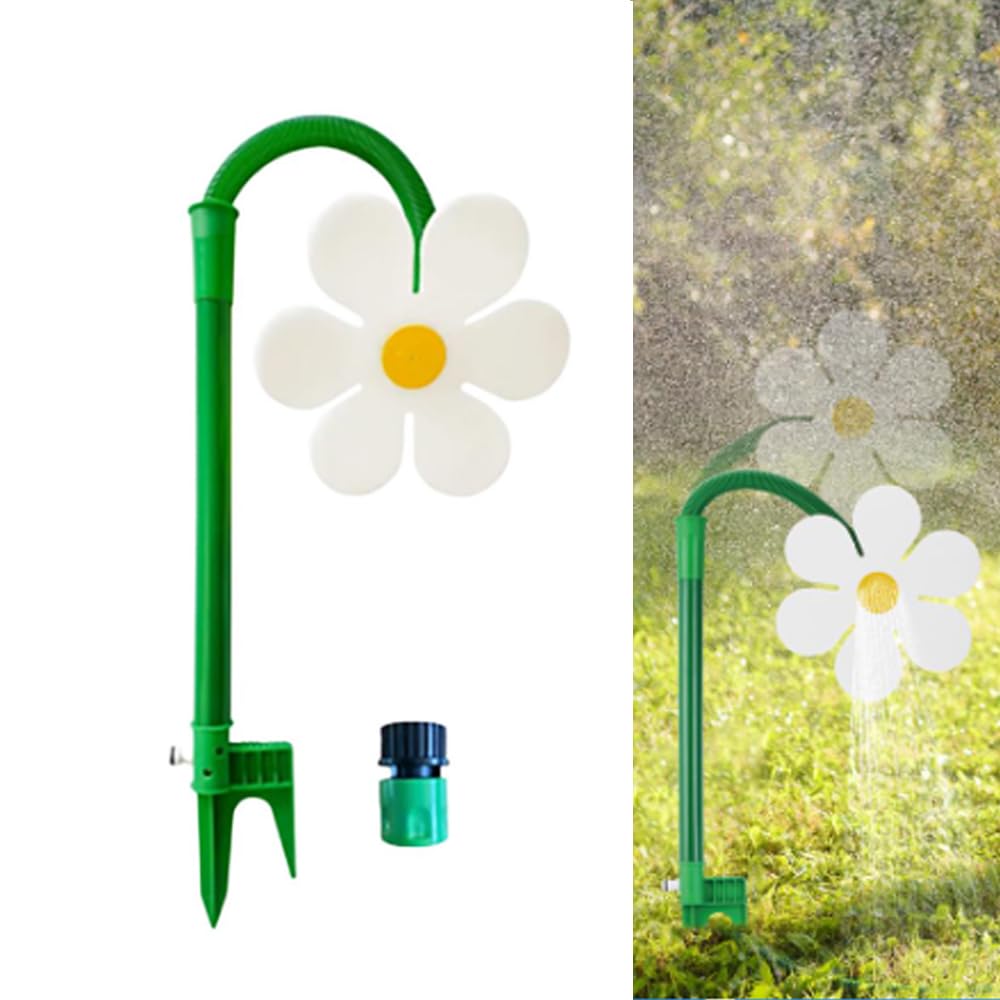 360ยฐ Rotating Dancing Flower Sprinkler for Lawn, Crazy Daisy Sprinkler with Funny Moving Water Sprayer for Dogs Outdoor Play, Garden Irrigation Decor