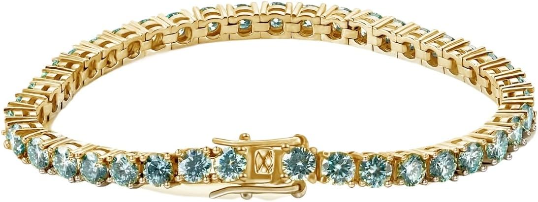 Amazon | LOEXZAH グリーン モアッサナイト テニス ブレスレット