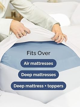 Extra Deep Twin Sheet Set - 3 Piece Breathable & Cooling Bed Sheets - White