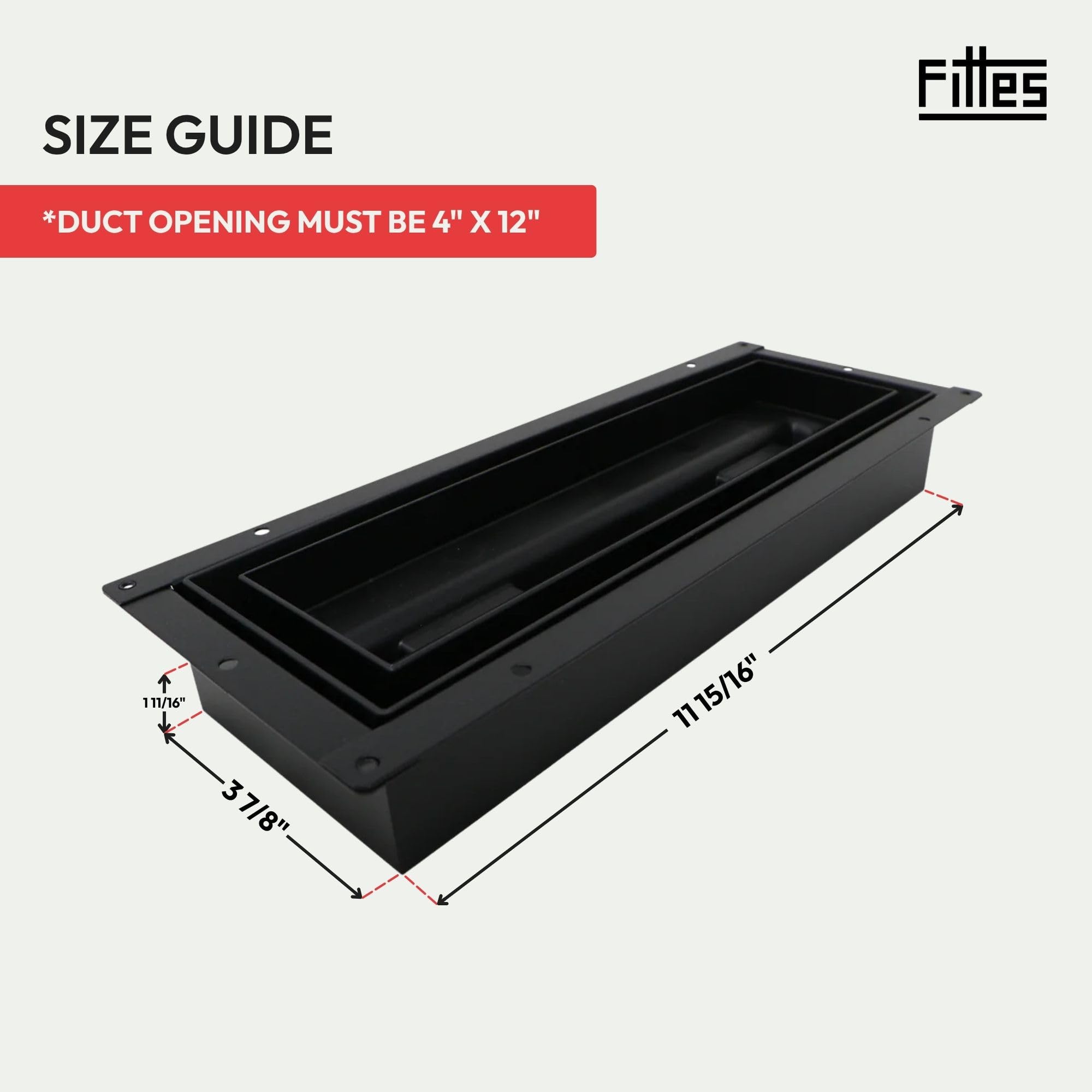 Aria Vent Flushmount Lite Collection - Ventilación de suelo o pared, negro mate (4 x 12 pulgadas)