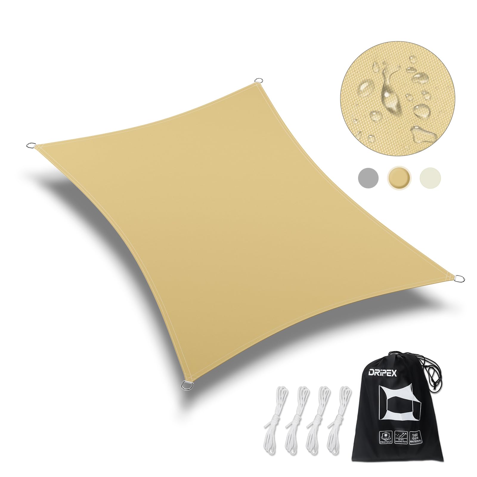 Dripex Voile d'ombrage Rectangulaire