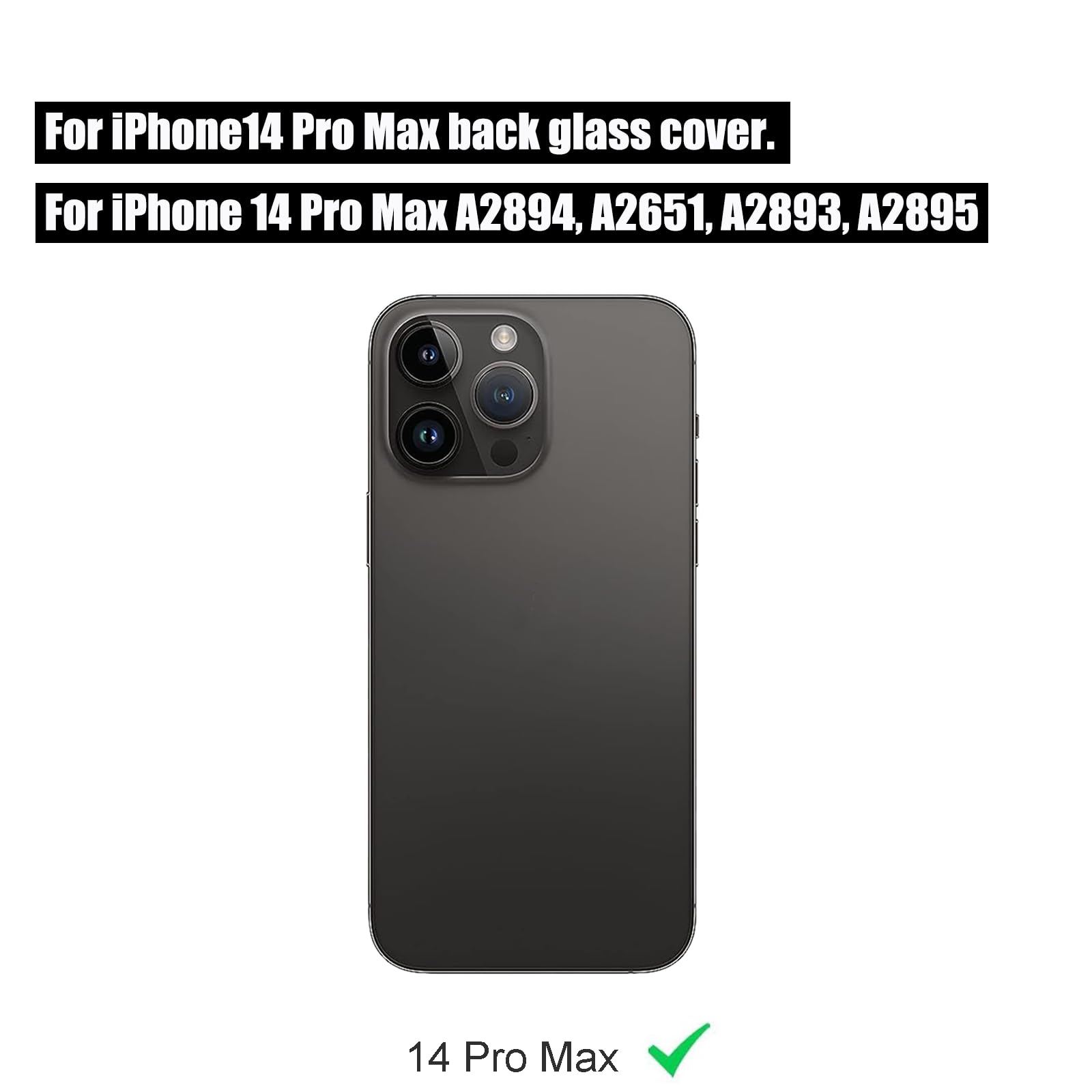 14 Pro Max Back Glass Replacement For iPhone 14 Pro Max Rear Back Glass Panel