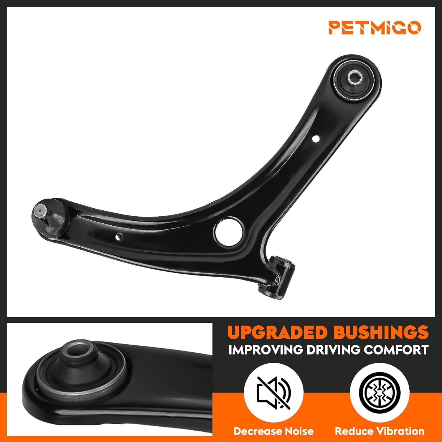 Front Lower Control Arms w/Ball Joints Replacement Suspension Kit for 2007-2017 Jeep Compass Patriot 2007-2012 Dodge Caliber Passenger & Driver Side K620065 K620066 (2PCS)