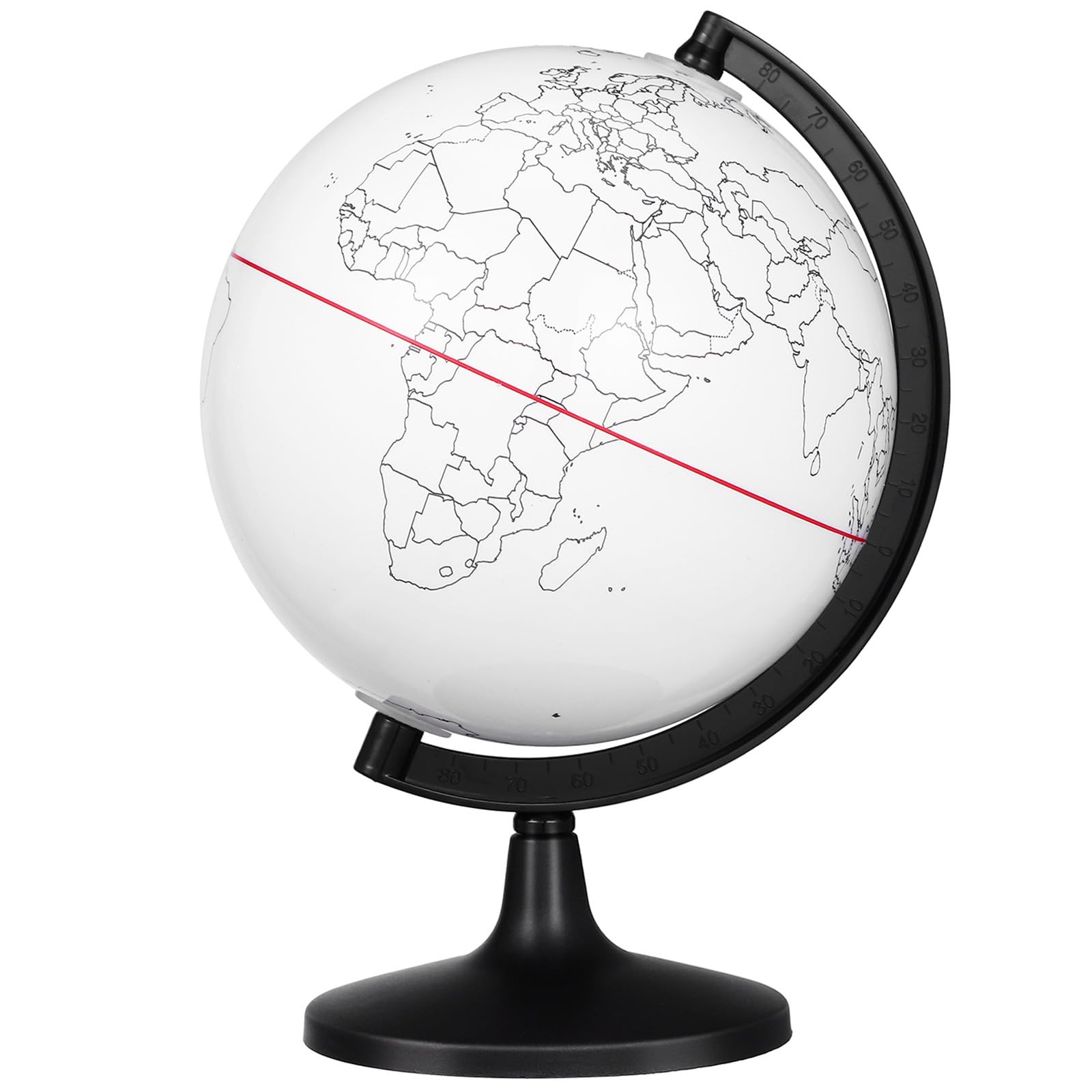Alipis Mappamondo Bianco da Colorare Fai da Te in Pvc, Globo Incompiuto Cancellabile per Decorazione Artistica da Scrivania o Auto