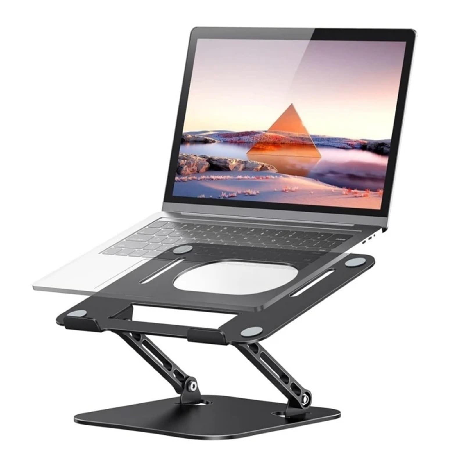 Stojak na tablet telefoniczny Regulowany tablet na laptopa ze stopu aluminium do 17 cali Przenośny składany stojak Podstawka chłodząca Podkładka chłodząca pod laptopa(D062-SILVER)