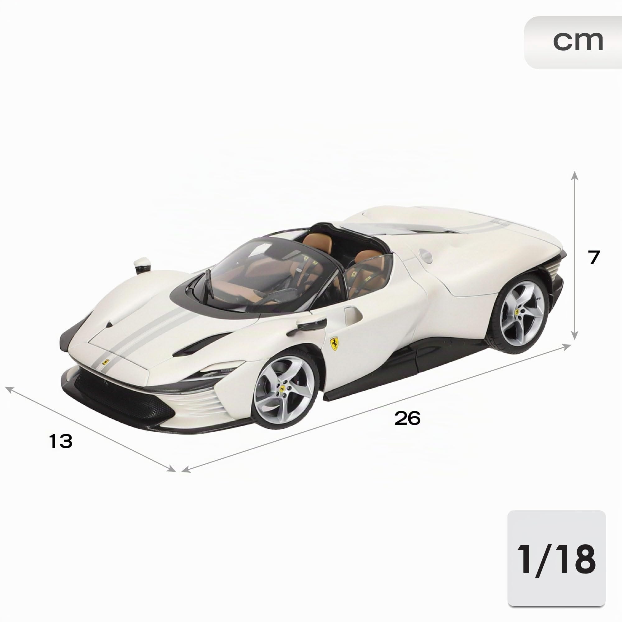 Bburago "Signature Serie Daytona SP3, weiß - Supercar Modellauto 1:18 Die-Cast Originalgetreues Sammlerauto Spielzeugauto mit beweglichen Elementen, ab 14 (18-16912)