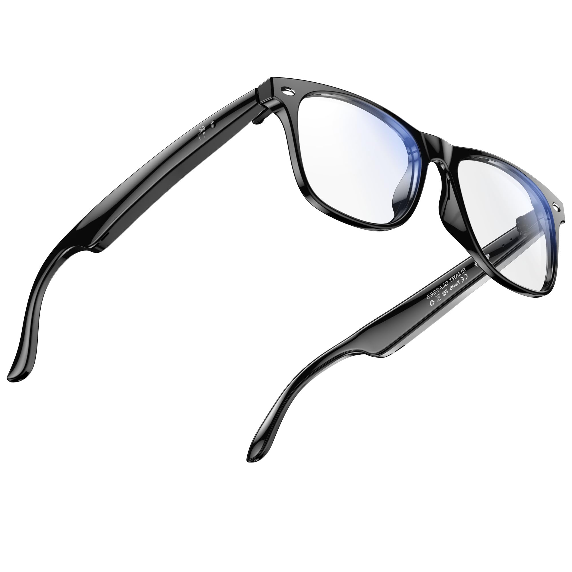 AI Translation Bluetooth Smart Glasses for Men Women, 160+ Languages Voice & Video Real-time Translation, Ultra-Light Bluetooth 6.0 Call Sunglasses, Open Ear (Black Frame-Blue Light Blocking Lens)-image-24