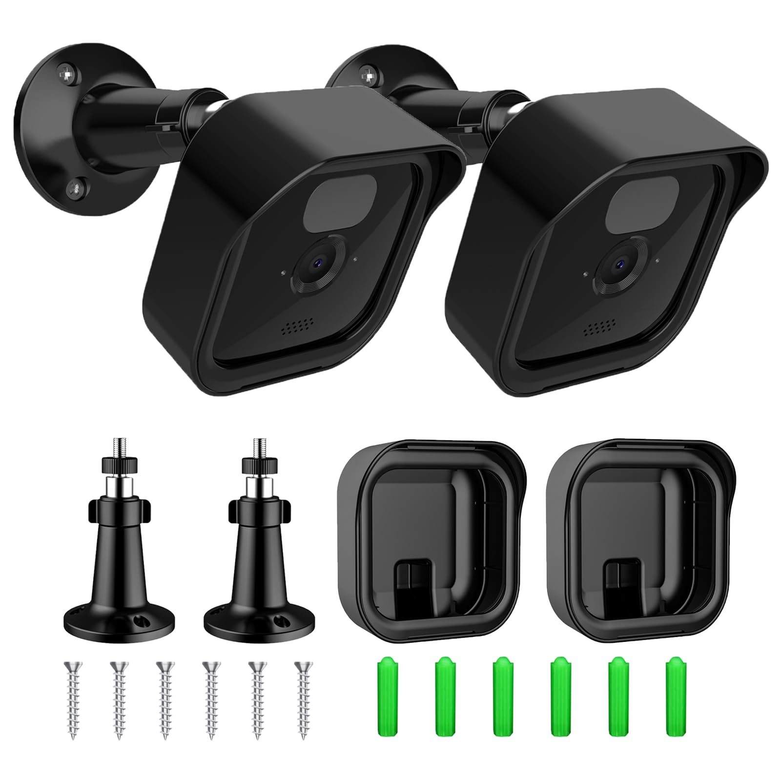 Nigaee 2 Pack Blink Outdoor Camera Mount,360 Degree Adjustable Indoor Outdoor Wall Mount Bracket for Blink Home Security System Black