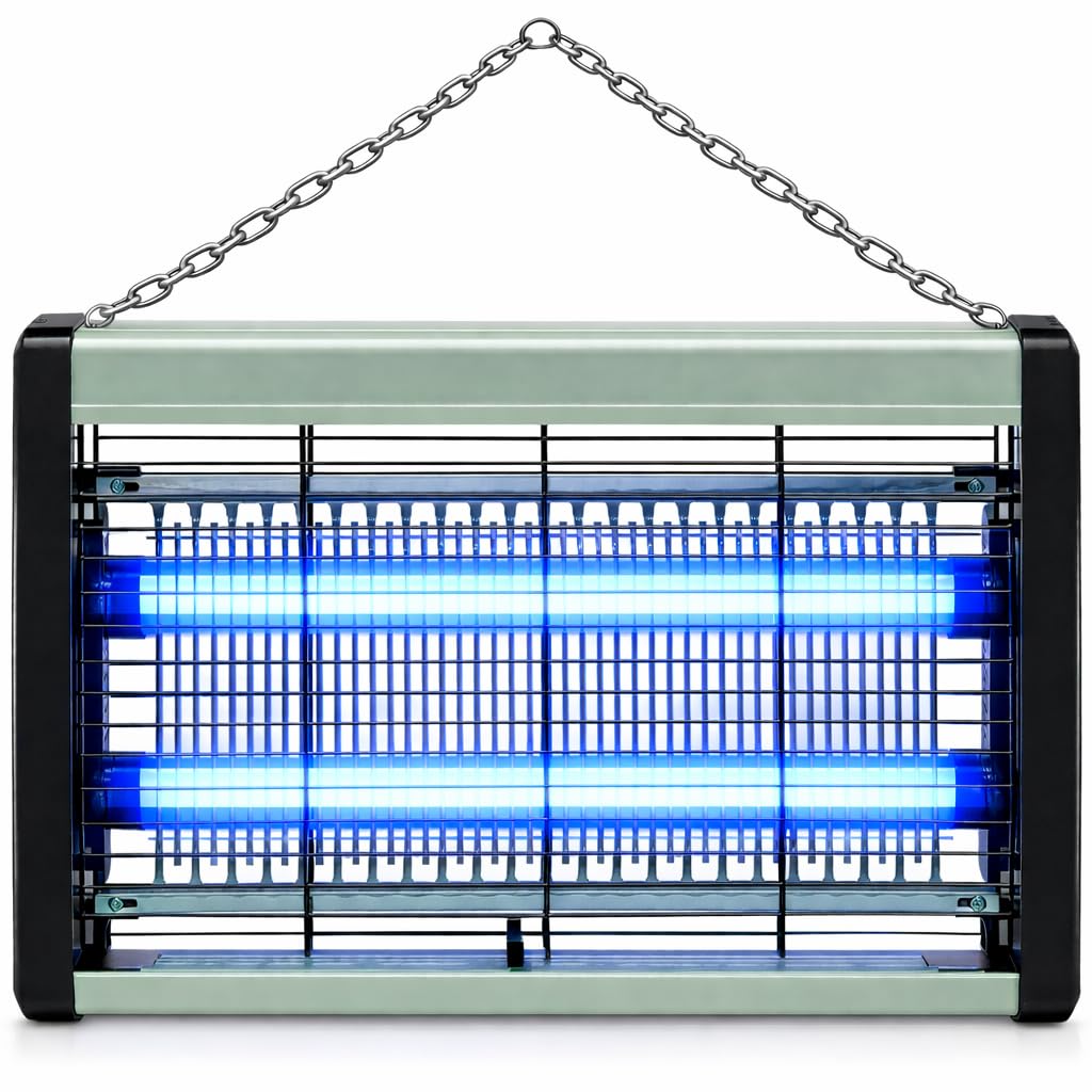 Lampada Antizanzare 8W LED UV – Ammazza Zanzare Elettrico e Antimosche con Vassoio Estraibile – Killer Insetti per Casa, Cucina, Balcone e Terrazza – Copertura fino a 40 m² (8, Watt)