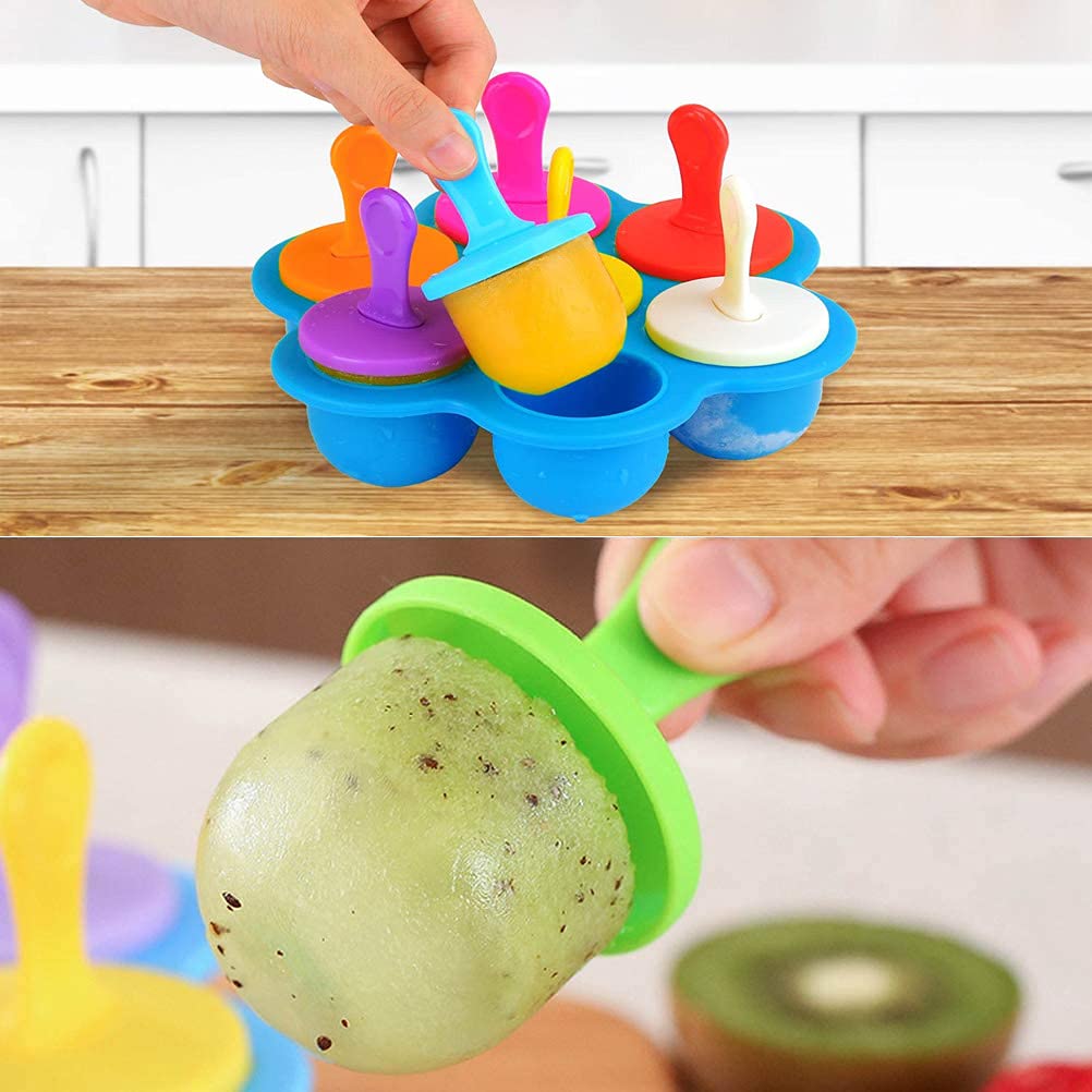 Multifuncional Moldes de Paletas,Mini Molde de Silicona,Mini Moldes Helados Silicona,Molde Paletas Ice Cream Mold para Alimentos para, Hielo, Chocolate, Paletas de Hielo, Helado