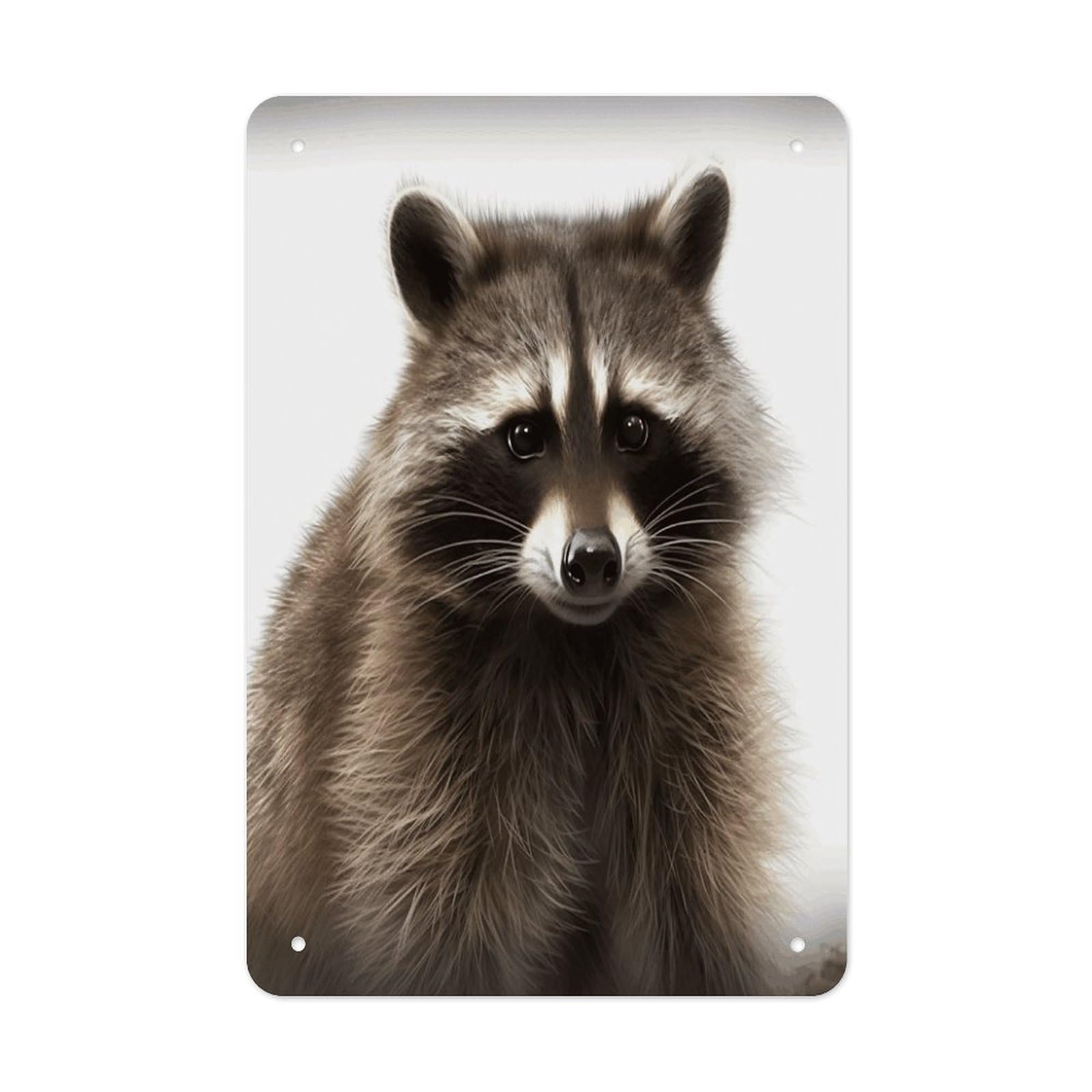 VstaDank Hairy Raccoon Metal Tin Signs Personalized Wall Art Prints Decoration Art Poster Funny Vintage Tin Sign Iron Sheet Painting Metal Signboard Decor Painting for Wall Decor
