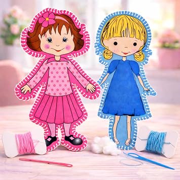 June Garden Ava & Mia Sew Your Own Doll Kits, 2-Pack, Age 5+
