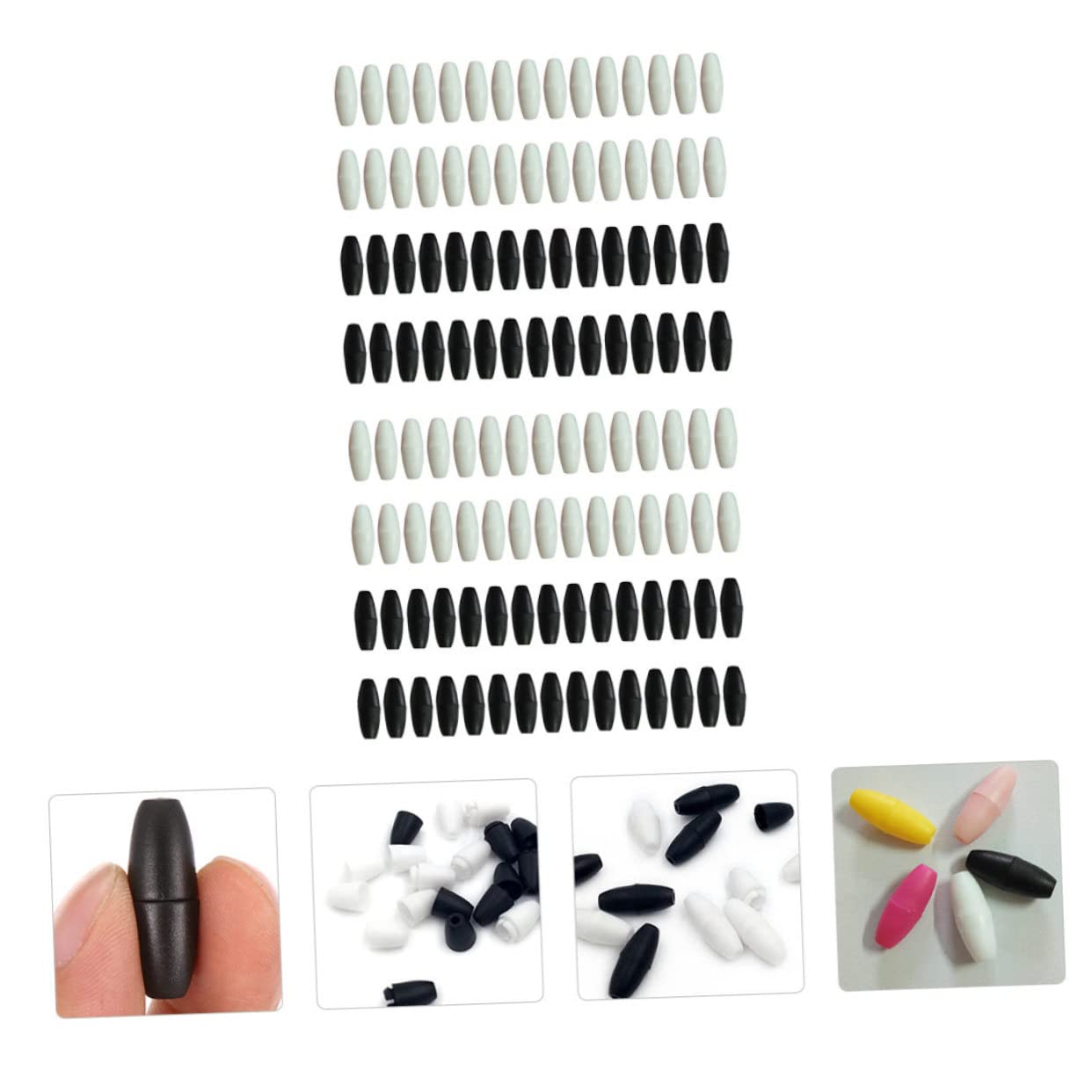 Operitacx 500piezas Clips De Seguridad De Plástico Para Conectores De Cuerda Para Ropa y Accesorios Negros y De De Usar