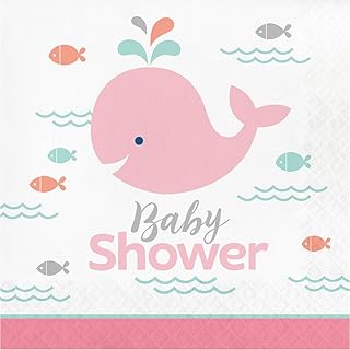 Pink Whale Baby Shower Lunch Napkins (16 ct)