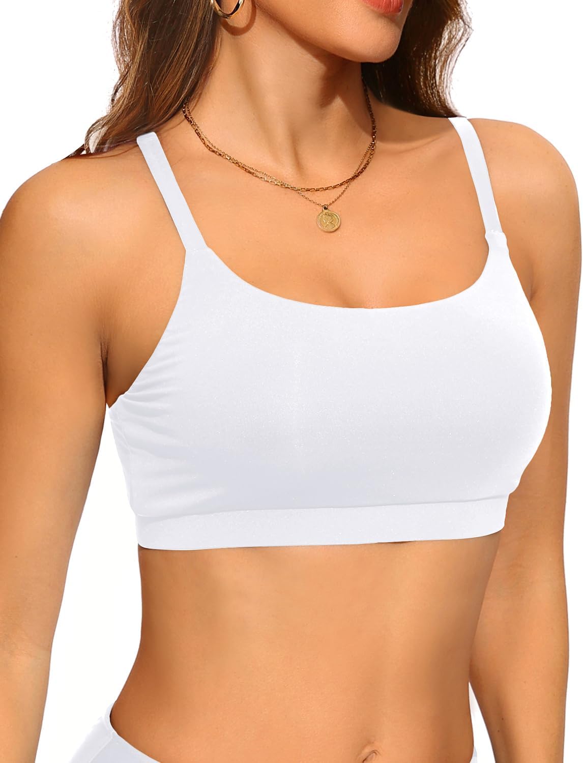 Women Sports Bra Swimsuit Top - Swim Bra Bikini Top Only 2026 Scoop Neck Bathing Suit - Image 2