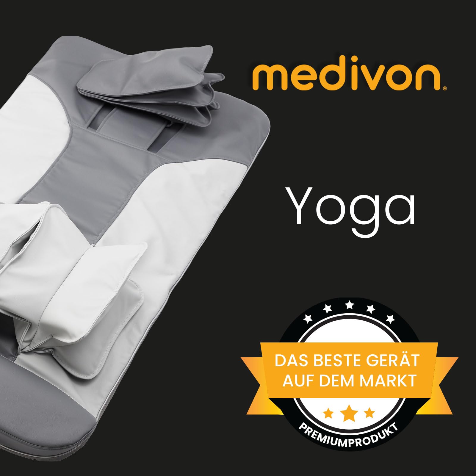 Medivon Yoga MassageMatte, Premium Material, massagegerät, universal, nackenmassagegerät, rückenmassagegerät, Shiatsu Massageauflage, massagekissen, massagegerät rücken
