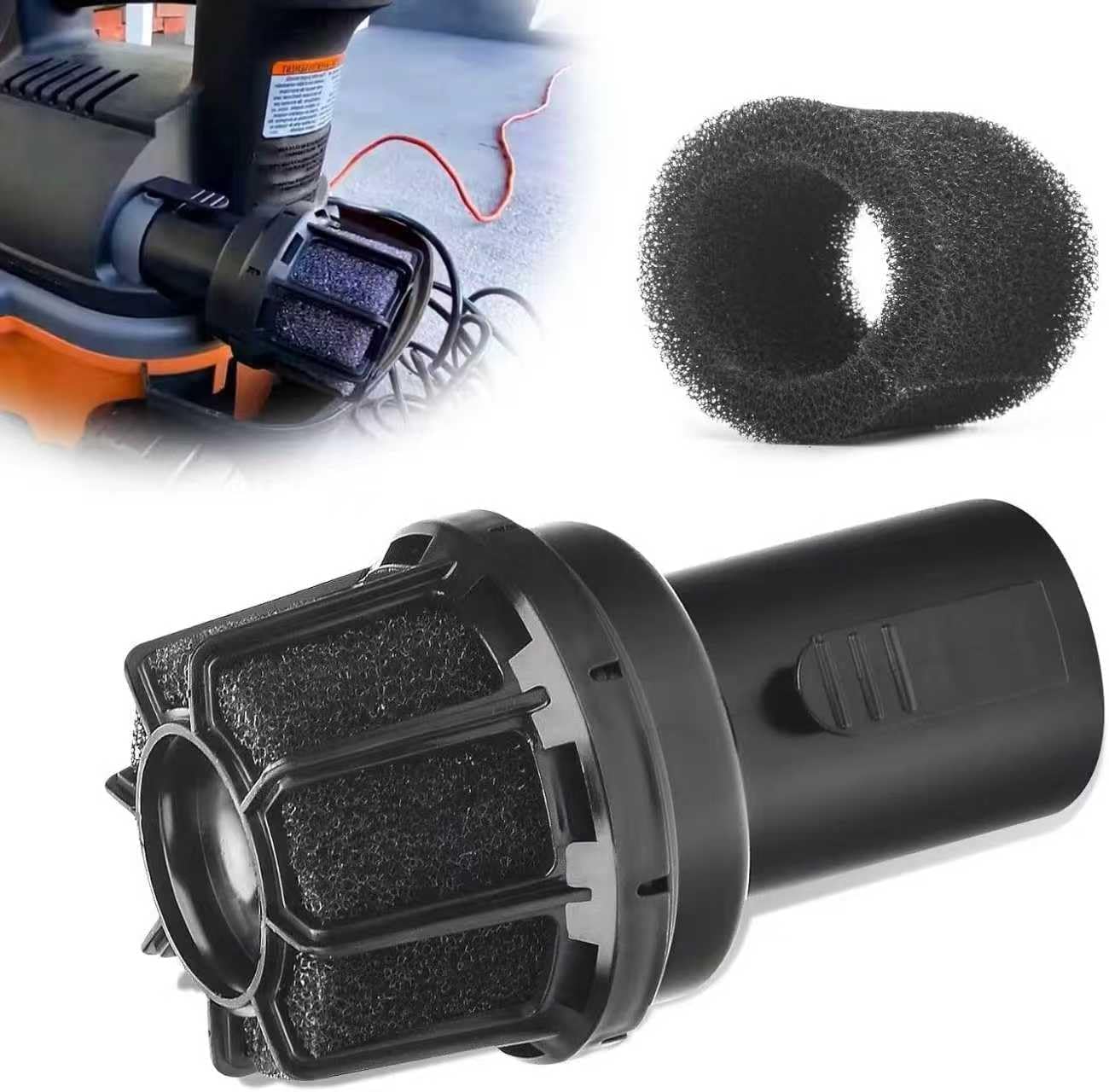 4 Pcs For Shop Vac Muffler Diffuser Foam Replacement Parts | for Craftsman & Ridgid Wet/Dry Vac - For Ridgid Shop Vac Attachments, High-Density Noise for Quieter Operation, Easy to Insta