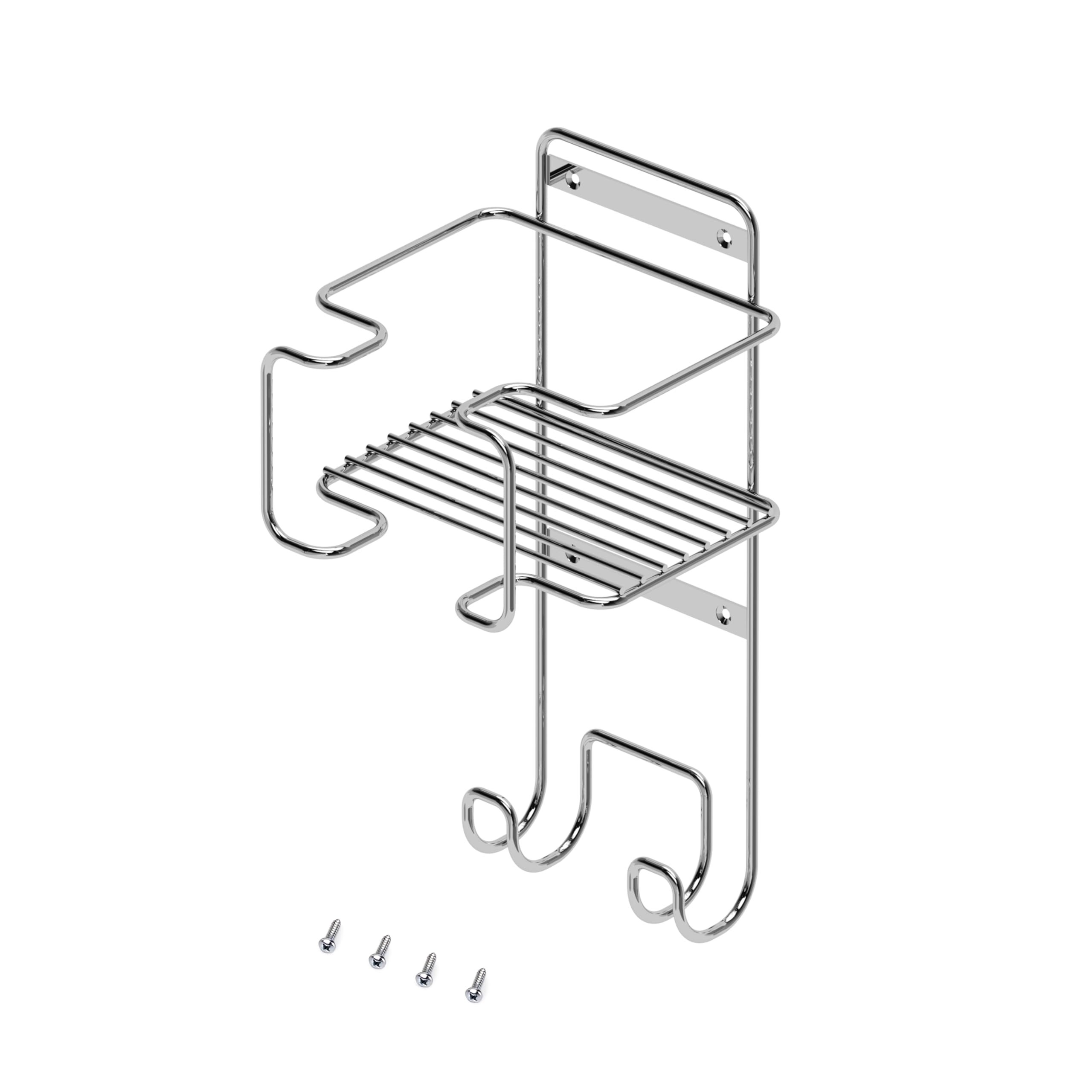 Emuca - Ironing board stand, ironing board accessories and iron, Steel, Chrome plated