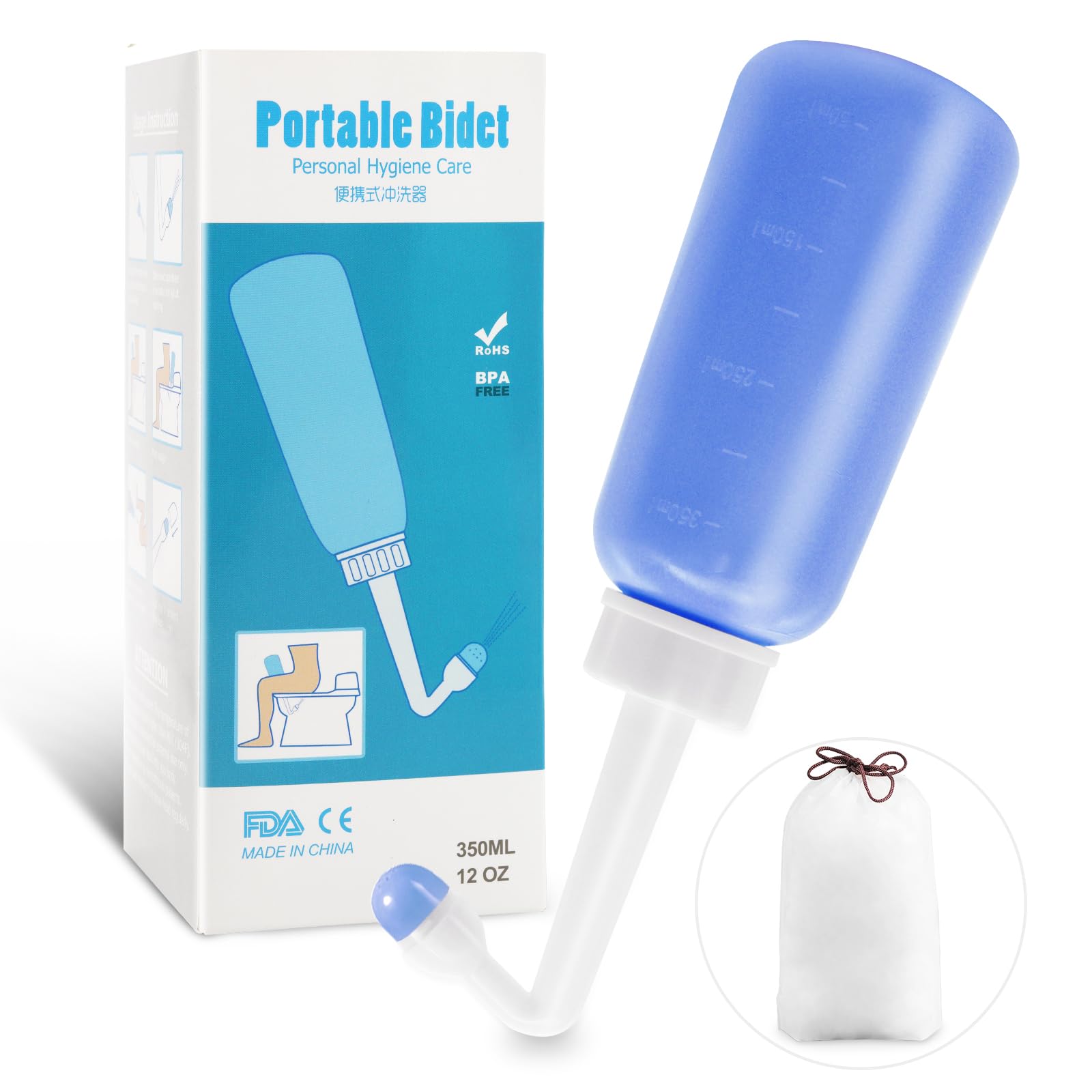Peri Bottle for Postpartum Care,12 OZ Perineal Bottle Postpartum Essentials Upside Down Peri Bottle for Perineal Recovery and Cleansing After Birth (