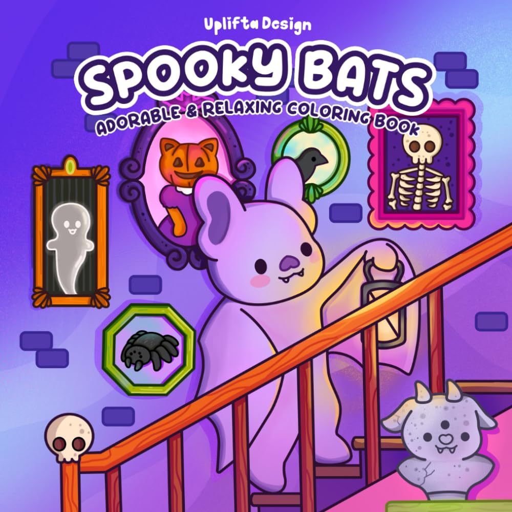 Spooky Bats: Cozy Halloween coloring book for teen & Adults featuring simple & relaxing coloring pages