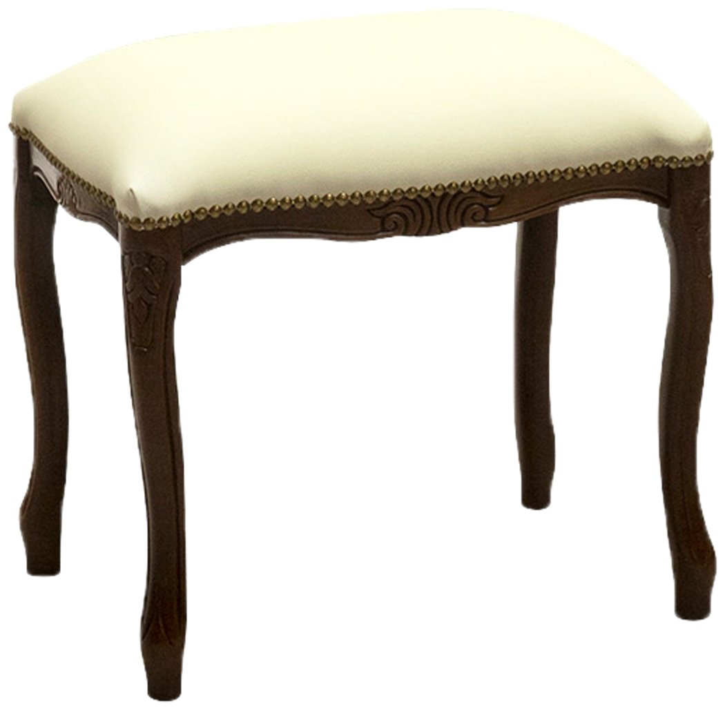 Pouf Noce finta pelle Beige, Legno Faggio