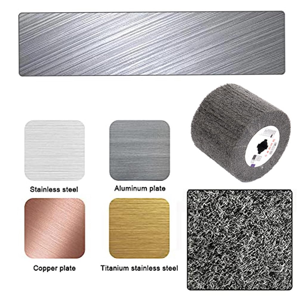Cepillo de nailon no tejido de 120 x 100 x 19 mm, cepillo de alambre de nailon metálico para pulir, herramientas para pulir acero inoxidable, 1 pieza, grano 180