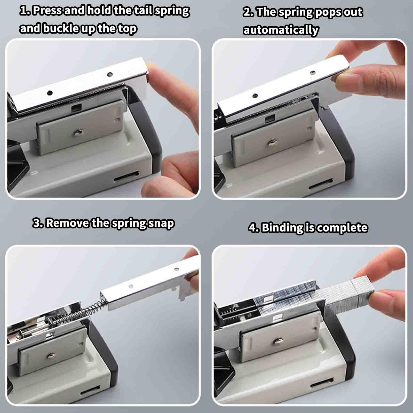 Tacker Büro Hefter Heftgerät Kann 200 Seiten Binden Multifunktion Bequemer Griff Sparen Sie Aufwand Büronutzung Student Rutschfest (black,285x80x253mm)