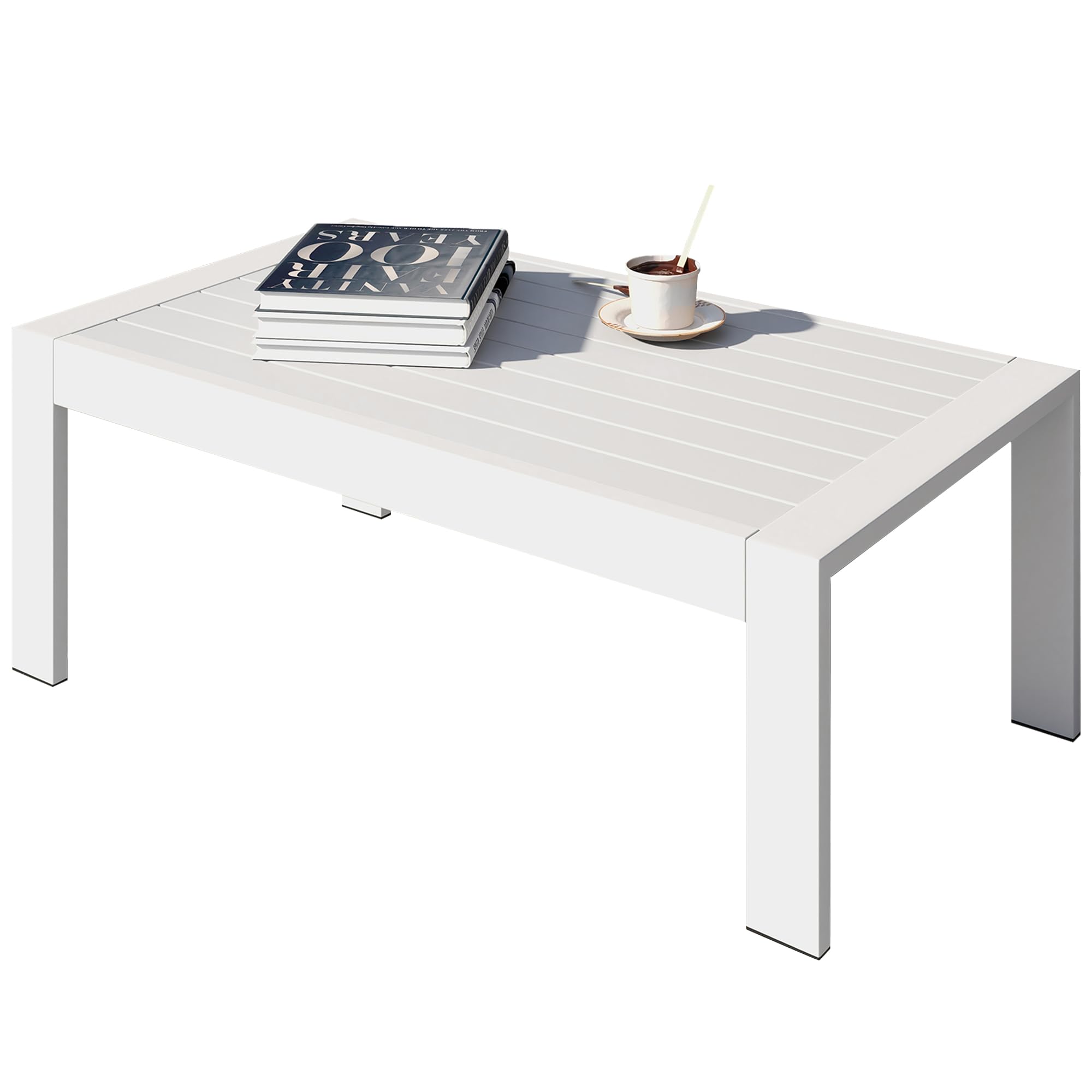 Snapklik.com : All-Weather Aluminum Outdoor Coffee Table, Modern Coffee ...