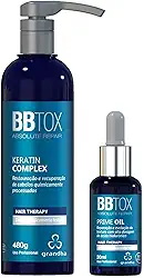 Kit Grandha Profissional BBtox Absolute Repair - Restauração da Fibra Capilar Danificada Por Procedimentos Químicos Pós Progressiva (Keratin Complex 480g + Prime Oil)