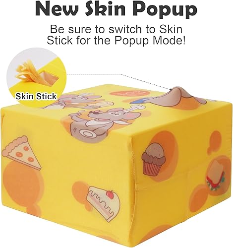 Vista 3 de Migipaws MigiBox Juguete para Gatos con PopSkin, Juguete Interactivo para Gatitos de Interior, Plumas Automáticas que Salen de 12 Agujeros al Azar