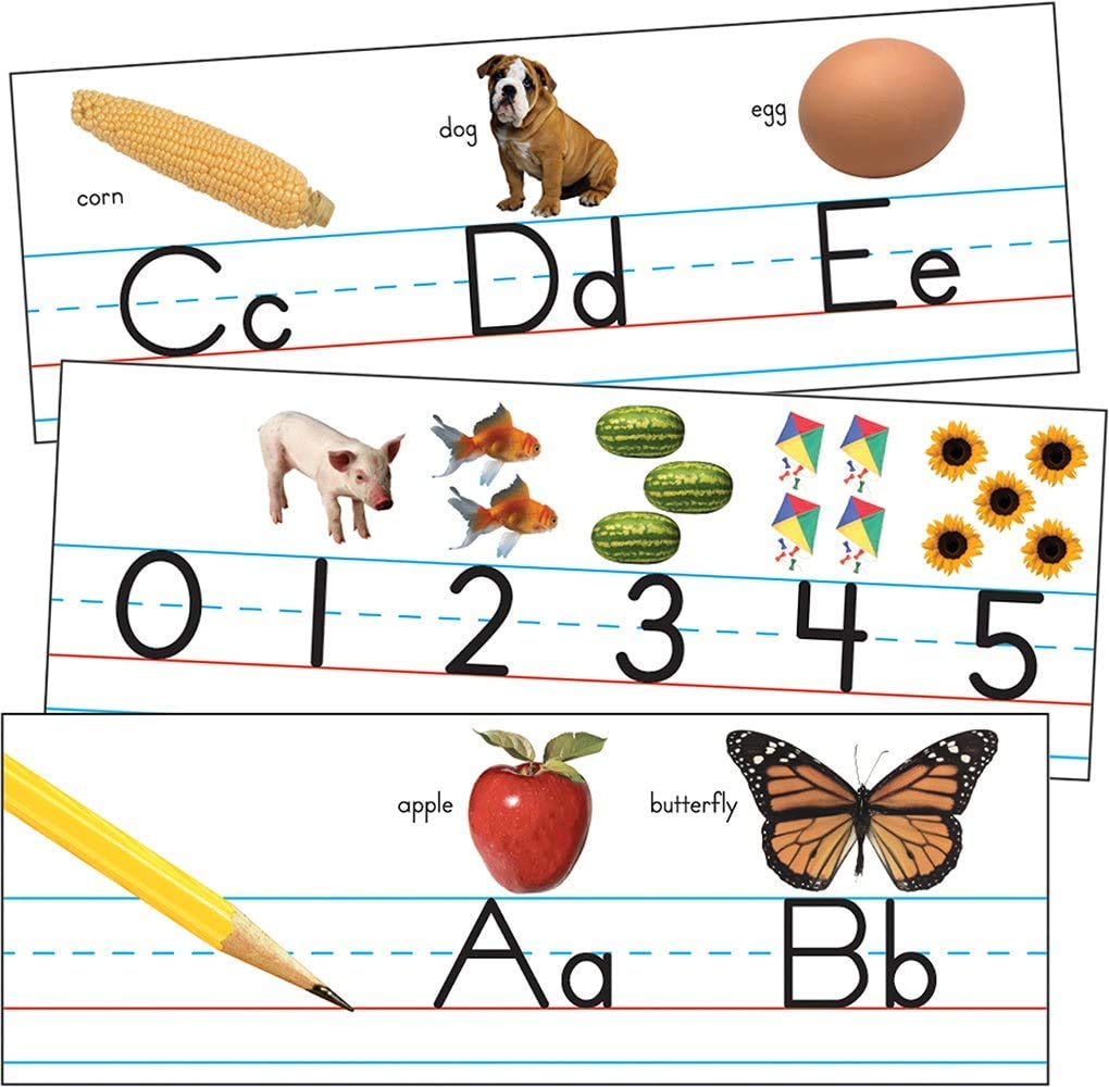 Buy Alphabet Bulletin Board Set for Classroom, ABC and Numbers 010