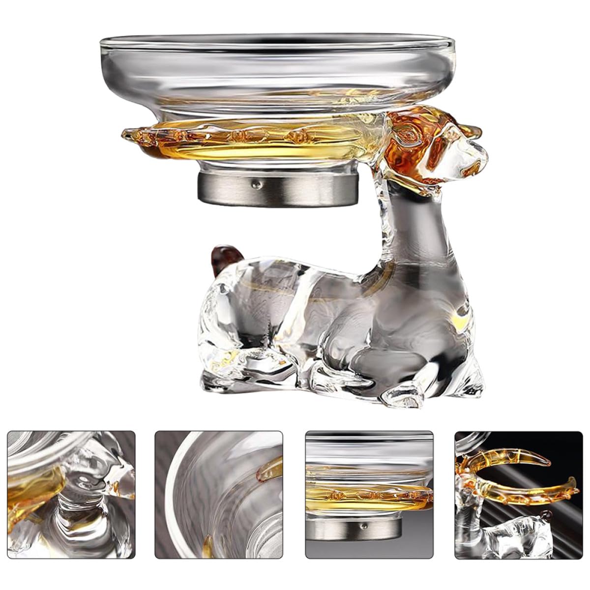 Beavorty Colador de Té Cristal Transparente Filtro de Residuos Infusor de Té Portátil de Vidrio para Uso en Casa 1 Unidad