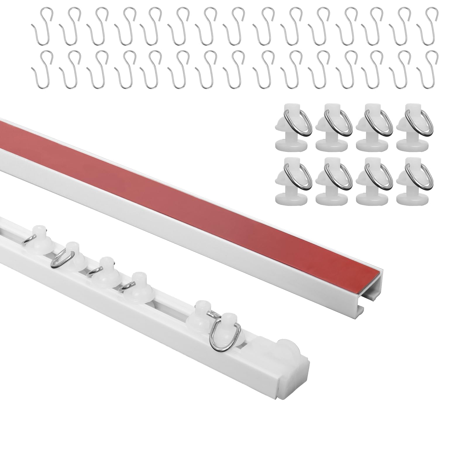 Rails à rideaux, Tringle à Rideau Adhésive, 3 Meter Rail de Rideau Sans Perçage, peut être Utilisé sur les Plafonds et les Murs, Convient à la Maison, au Bureau, à la Caravane
