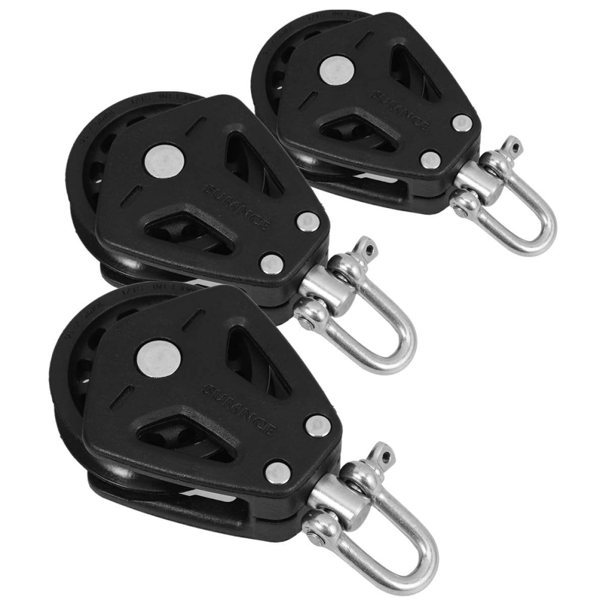 Poulie de Levage Double en Nylon Roulement à Billes, Lot de 3, Poulie Pivotante pour Cable et Accastillage Marin, Accessoires pour Voiliers et Entraînement Pilates à Domicile