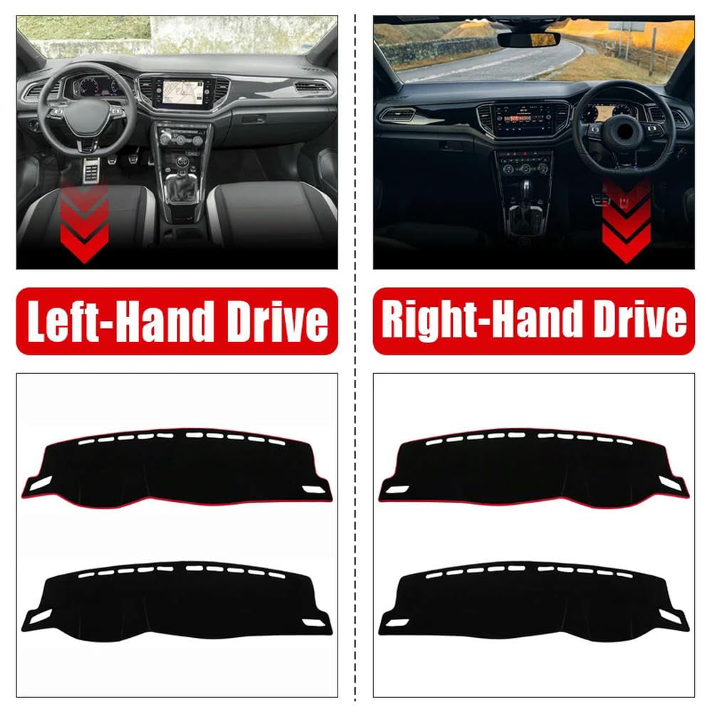 Couverture de Tableau de Bord de Voiture Couvertures de Tableau de Bord intérieures Anti-Rayures - pour VW T-ROC TROC 2018 2019 2020 2021 2022 2023