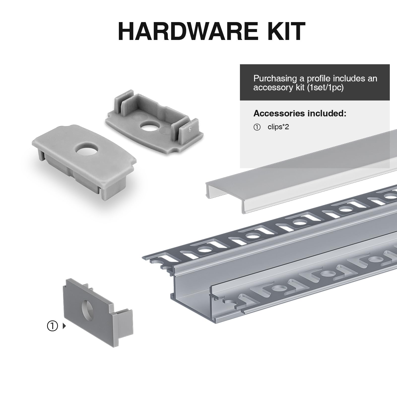 HOOLED Profili in alluminio per strisce LED 2 m x 5 pezzi 10 m, Dimensioni 28 mm x 13,8mm alette 64,2mm, con copertura in pc opaco Per strisce LED di larghezza inferiore a 20,2 mm