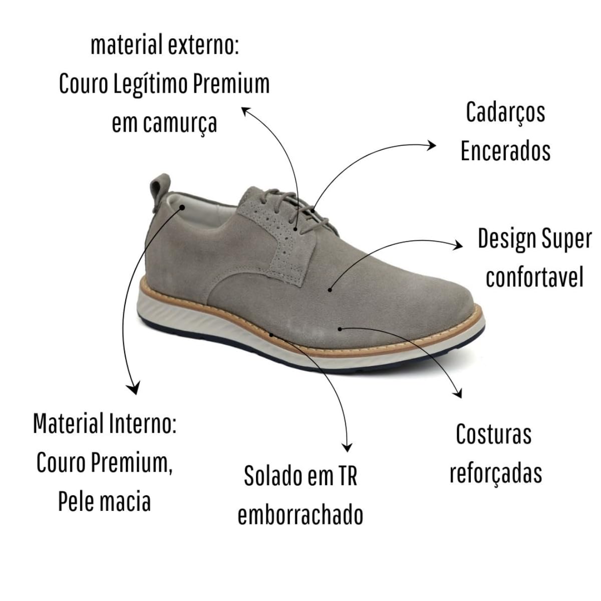 Sapato Masculino Oxford Derby Elite 100% Couro Premium em promoção! Veja a oferta e mais achadinhos de Sapatos 7 Hoje é o melhor dia para comprar Sapato Masculino Oxford Derby Elite 100% Couro Premium com aquele preço maroto! Promoção! Aproveite a oferta! 7