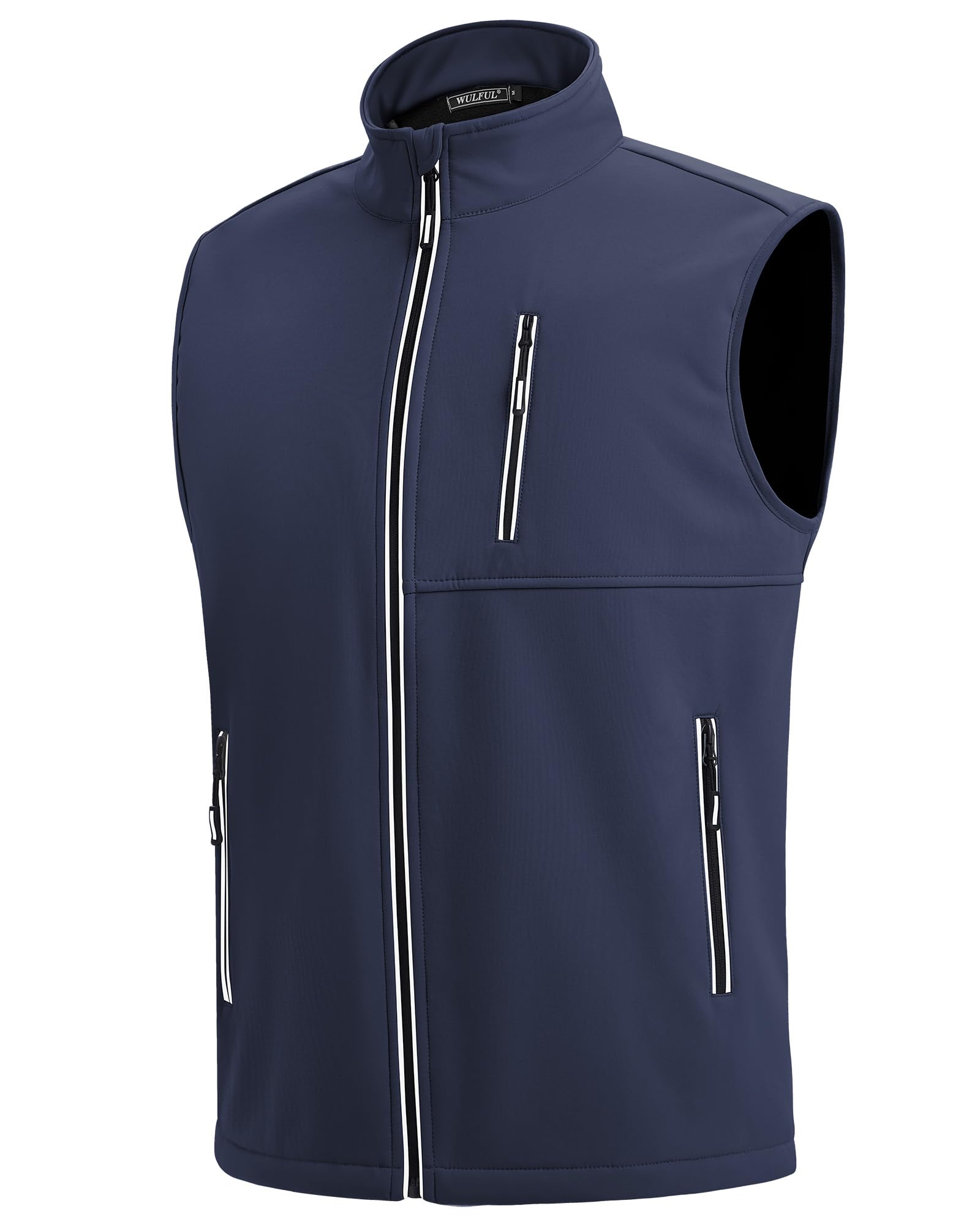 wulful Men's Windproof Lightweight Golf Vest Outerwear with Pockets, Softshell Sleeveless Jacket for Travel Hiking Running-picture-23