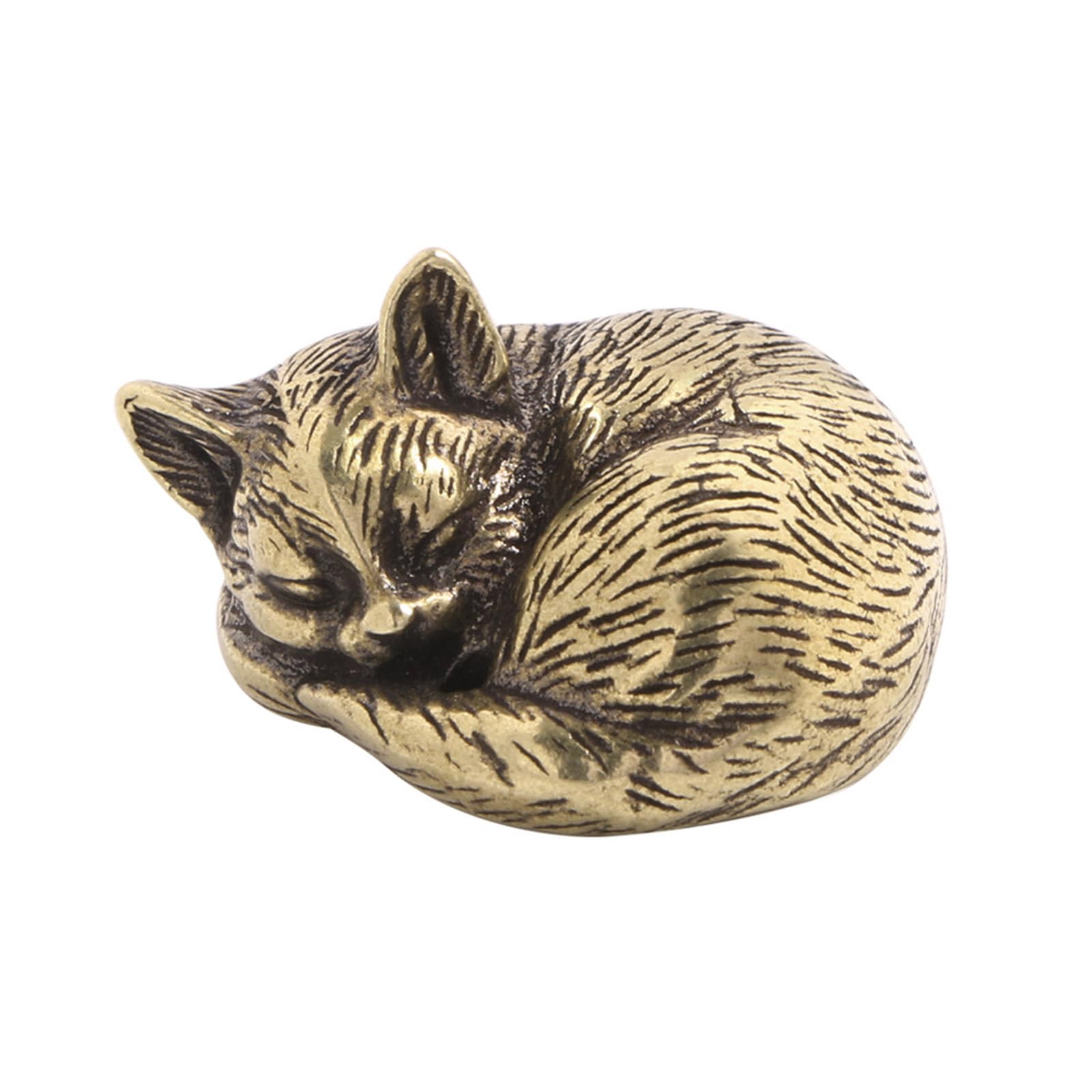 yanwuwa Miniature Animal Figurine Teas Pet Desktop Ornament Coppers Realistic Cats Statue Home Decoration Artistic Cats Figurine