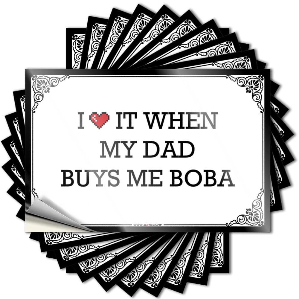 Stuff for Teens Football Sticker - I Love It When My Dad Buys Me Boba Laptop Waterproof Vinyl Sticker(6X9CM)