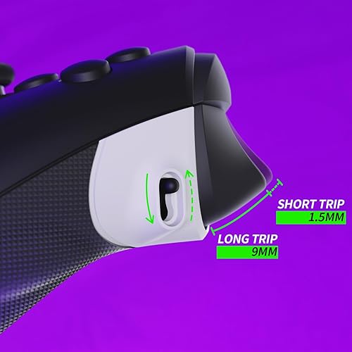 Miniatura 6 de eXtremeRate Flexor Clicky - Kit de tope de gatillo de goma para control Xbox Series X y S, color blanco texturizado de diamante, agarre ergonómico