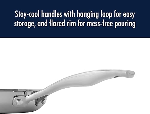 Vista 15 de HENCKELS Clad H3 - Sartén antiadherente de cerámica de inducción de 10 pulgadas con tapa, acero inoxidable, duradera y fácil de limpiar