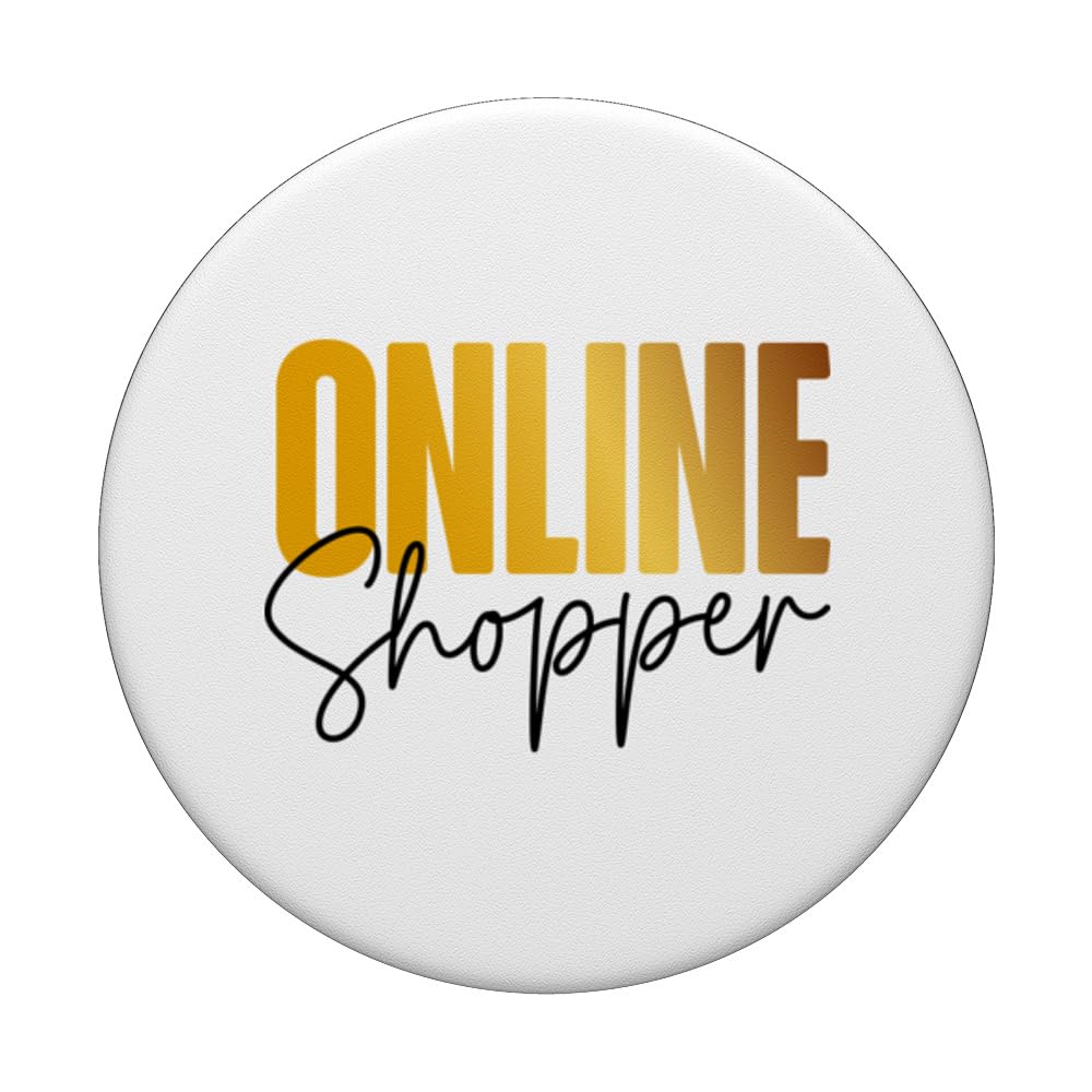 Online Shopping Cart Mall Shopper Shop E-commerce Shopaholic PopSockets Swappable PopGrip, Black - Image 3
