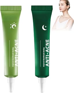 Acne Care Set for Morning and Evening, Daily Routine for Skin Soothing and Care of Sensitive and Blemished Skin, Set with Day and Night Cream against Pimples and Blemishes
